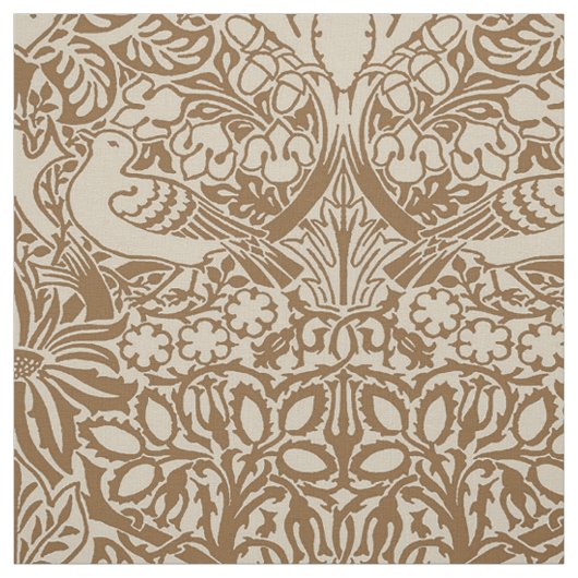 William Morris' Dove en Roos, Mellow Brown Stof (Swatch)