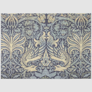 William Morris Dragon Blue Decoupage Tissuepapier