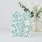 William Morris Druivenpatroon Teal Turquoise Briefkaart (Staand voorkant)