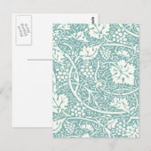 William Morris Druivenpatroon Teal Turquoise Briefkaart (Voorkant / Achterkant)