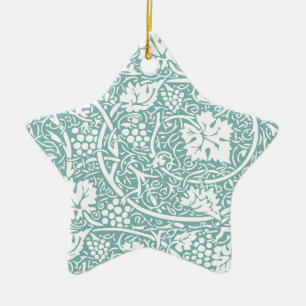 William Morris Druivenpatroon Teal Turquoise Keramisch Ornament
