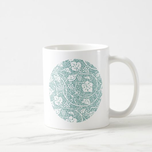 William Morris Druivenpatroon Teal Turquoise Koffiemok (Rechts)