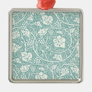 William Morris Druivenpatroon Teal Turquoise Metalen Ornament