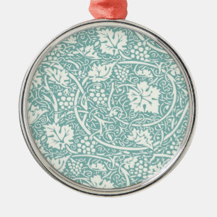 William Morris Druivenpatroon Teal Turquoise Metalen Ornament