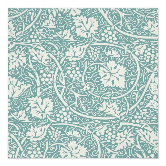 William Morris Druivenpatroon Teal Turquoise Perfect Poster (Voorkant)