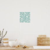 William Morris Druivenpatroon Teal Turquoise Poster (Keuken)