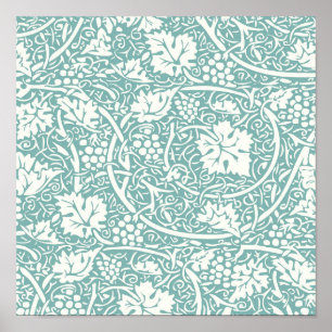 William Morris Druivenpatroon Teal Turquoise Poster
