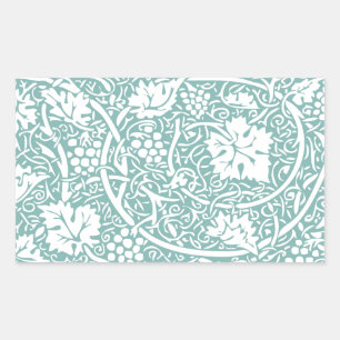 William Morris Druivenpatroon Teal Turquoise Rechthoekige Sticker