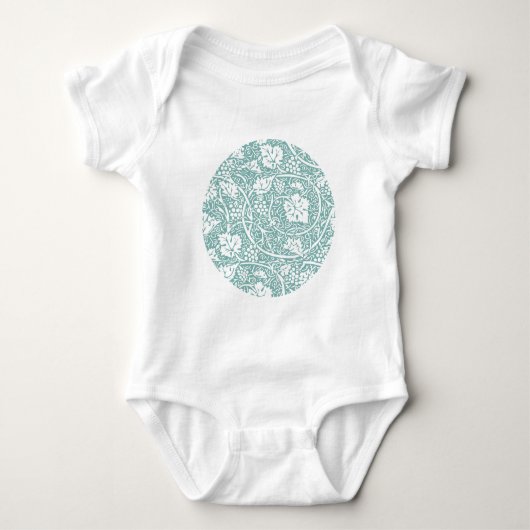 William Morris Druivenpatroon Teal Turquoise Romper (Voorkant)