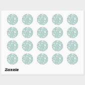 William Morris Druivenpatroon Teal Turquoise Ronde Sticker (Vel)