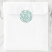 William Morris Druivenpatroon Teal Turquoise Ronde Sticker (Tas)