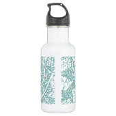 William Morris Druivenpatroon Teal Turquoise Waterfles (Achterkant)