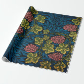 William Morris DRUIVENWIJN BLAUW Wrapping Paper Cadeaupapier (Uitgerold)