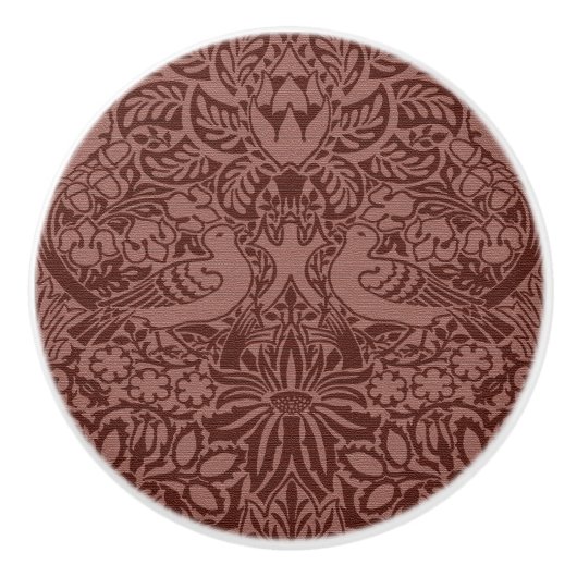 William Morris' duif en Roos keramische knop (Voorkant)