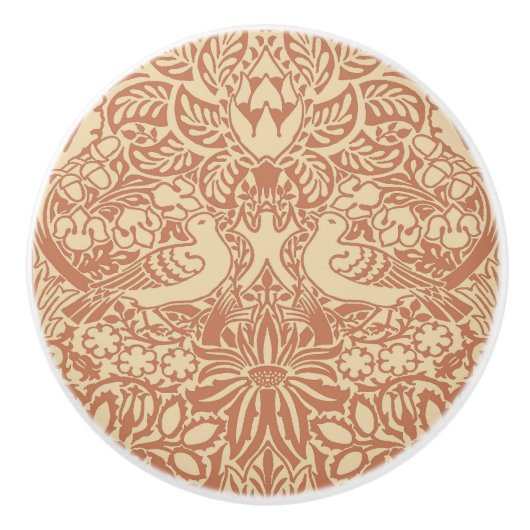 William Morris' duif en Roos keramische knop (Voorkant)