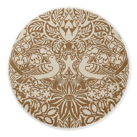 William Morris' duif en Roos keramische knop (Voorkant)