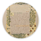 William Morris Dwellers bij Eyr Calligraphy Keramische Knop (Voorkant)