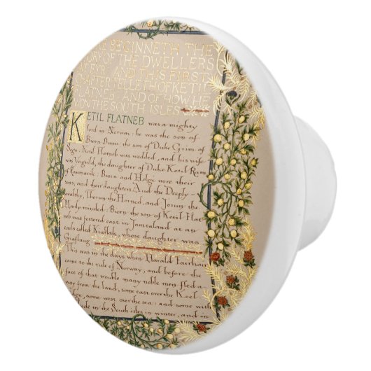William Morris Dwellers bij Eyr Calligraphy Keramische Knop (Rechts)