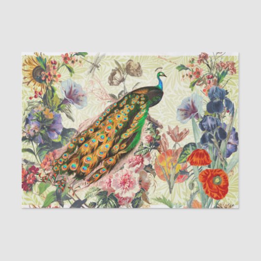 WILLIAM MORRIS, EEN PEACOCK, EEN FLORAL WEEFSELPAP TISSUEPAPIER (Voorkant)