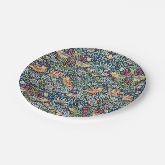 William Morris elegant blauw Papieren Bordje (Gekanteld)
