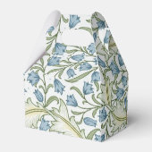 William Morris - Elegant Blauwe Belbloemen Bruilof Bedankdoosjes (Achterkant)