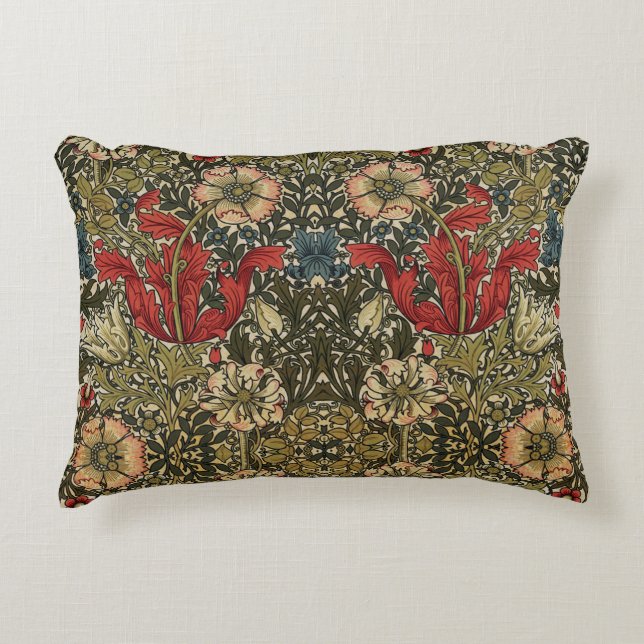 William Morris  Elegant Bloemenpatroon Accent Kussen (Voorkant)