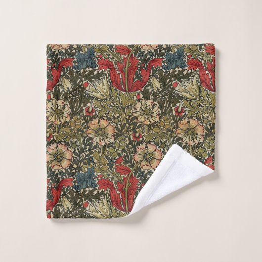 William Morris  Elegant Bloemenpatroon Bad Handdoek (Wasdoekje)