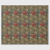 William Morris  Elegant Bloemenpatroon Cadeaupapier (Vlak)
