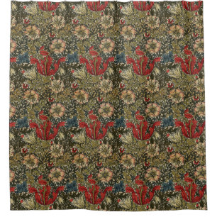 William Morris Elegant Bloemenpatroon Douchegordijn