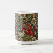 William Morris Elegant Bloemenpatroon Rood Groen Magische Mok (Midden)