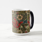 William Morris Elegant Bloemenpatroon Rood Groen Magische Mok (Voorkant rechts)