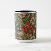 William Morris Elegant Bloemenpatroon Rood Groen Mok (Midden)