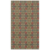 William Morris Elegant Bloemenpatroon Rood Groen Tafelkleed (Voorkant)