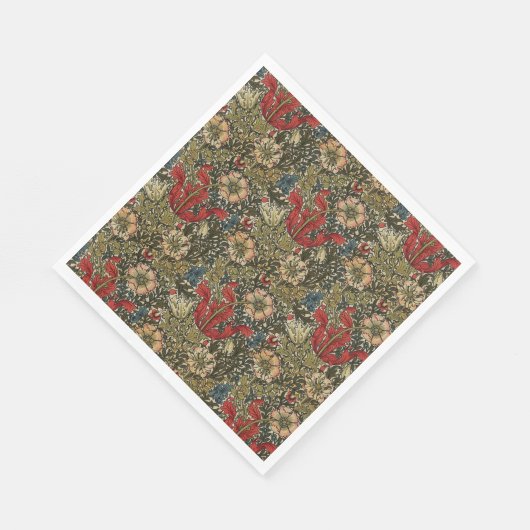 William Morris  Elegant Bloemenpatroon Servet (Hoek)