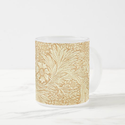 William Morris elegant bloempatroon Matglas Koffiemok (Voorkant rechts)