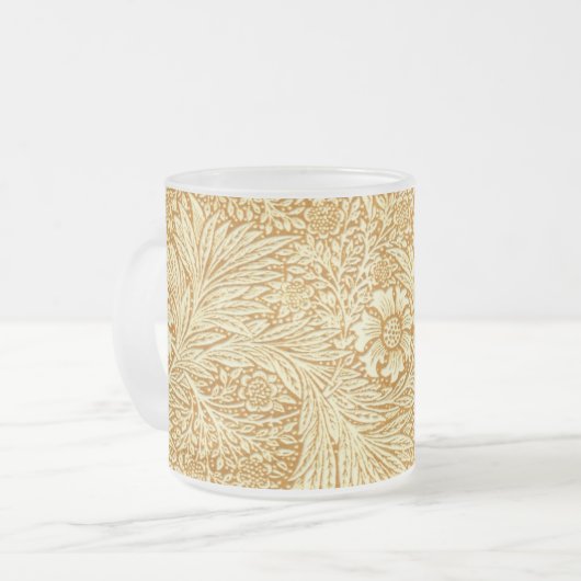 William Morris elegant bloempatroon Matglas Koffiemok (Voorkant links)