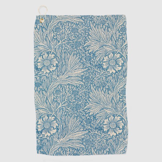 William Morris - Elegant Blue Marigold Golfhanddoek (Voorkant)