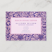 William Morris - Elegant Paars en Roze Floral Visitekaartje (Voorkant)