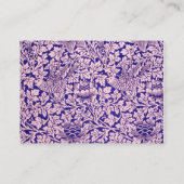 William Morris - Elegant Paars en Roze Floral Visitekaartje (Achterkant)