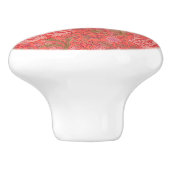 William Morris - Elegant Red & Pink Floral Keramische Knop (Zijkant)