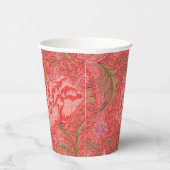 William Morris - Elegant Red & Pink Floral Papieren Bekers (Rechts)