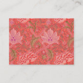 William Morris - Elegant Red & Pink Floral Visitekaartje (Achterkant)