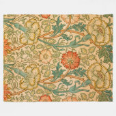 William Morris Elegant Roos Patroon Fleece Deken (Voorkant (Horizontaal))