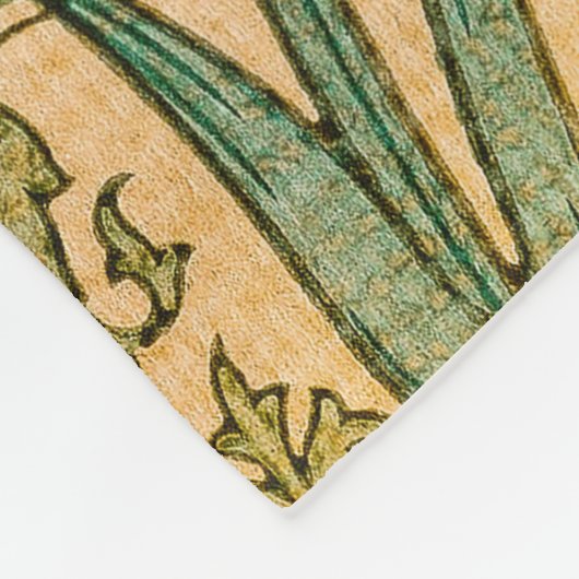 William Morris Elegant Roos Pattern Fleece Deken (Hoek)