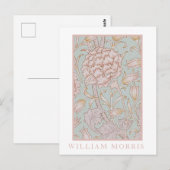 William Morris, Elegant Roze Wilde Tulpen Zacht Bl Briefkaart (Voorkant / Achterkant)