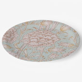 William Morris, Elegant Roze Wilde Tulpen Zacht Bl Papieren Bordje (Gekanteld)