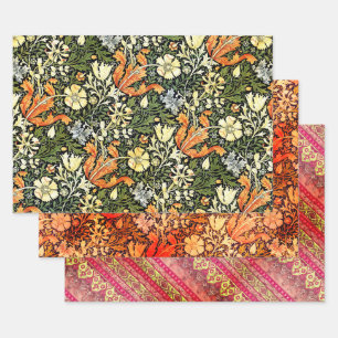 William Morris en Agra in het rood Inpakpapier Vel