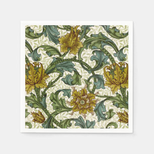 William Morris Enkele Steel Bloem Kunsttegel Servet