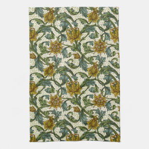 William Morris Enkele Steel Bloem Kunsttegel Theedoek