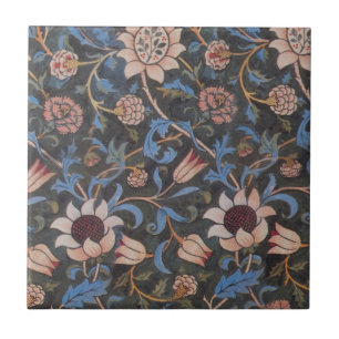 William Morris Evenlode Patroon: Vintage Drieerig Tegeltje